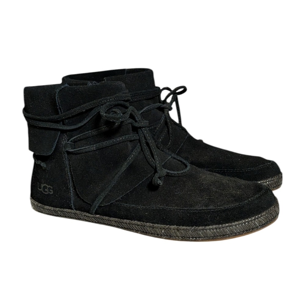 UGG Australia Reid Boots Women's Size 9.5 Suede Black 1019129 Bohemian Preppy